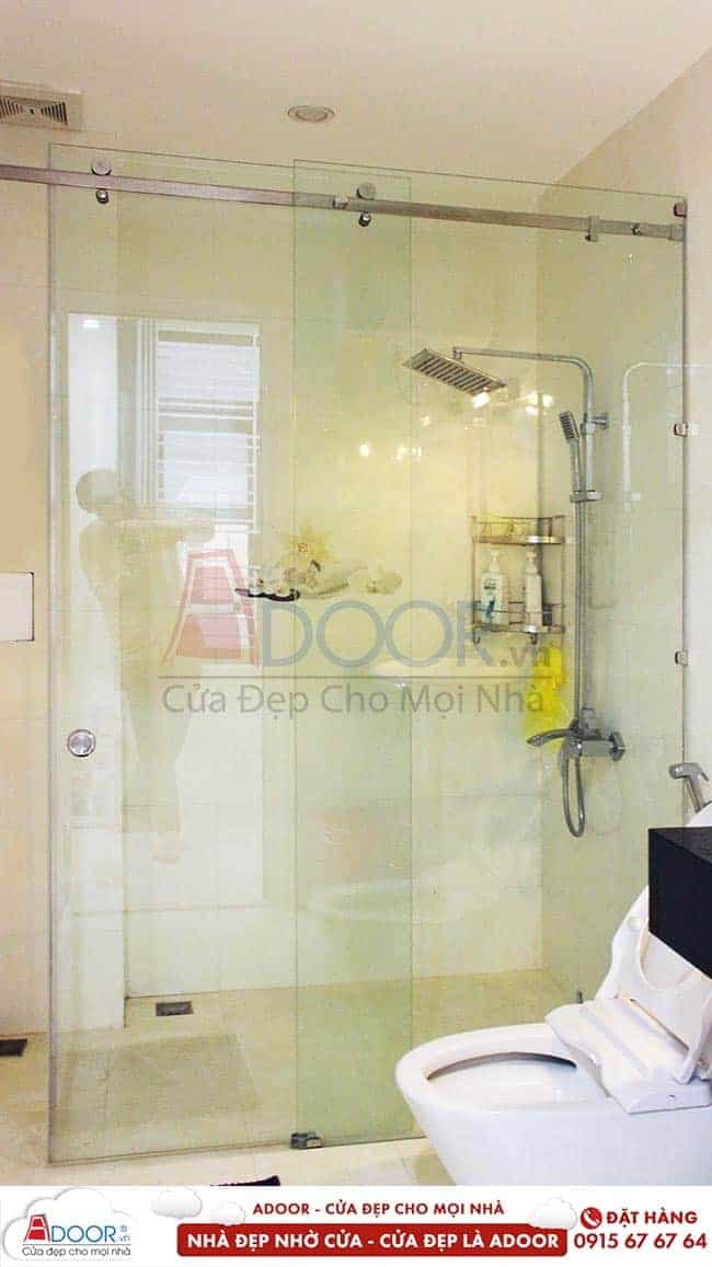 Mẫu cửa lùa kính cường lực trượt 1 cánh
