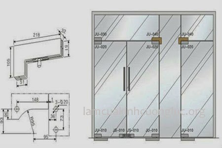 Các loại phụ kiện kẹp góc Chi tiết phụ kiện cửa kính cường lực Quãng Ngãi