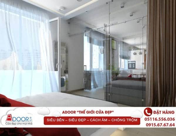các mẫu cửa kính cường lực lùa