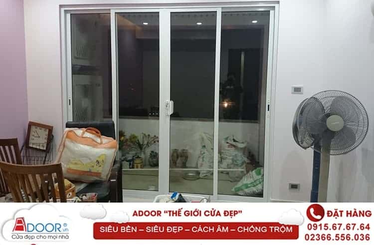 Cửa đi 1 cánh nhôm màu trắng Cửa lùa nhôm