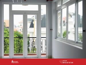 Cửa nhựa lõi thép 2 cánh mở quay