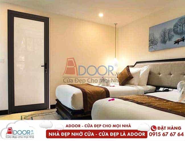Cửa nhôm kính trắng sữa cho phòng ngủ Mẫu cửa nhôm đẹp