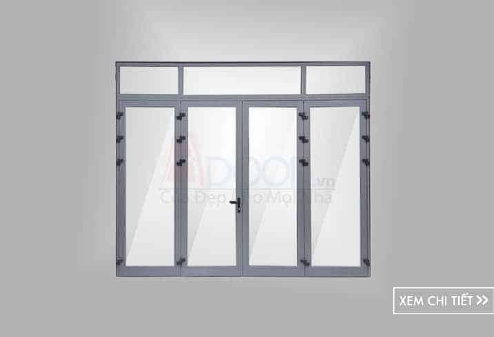 Mẫu cửa sổ mở quay có 3 khung kính trên Mẫu cửa nhôm đẹp