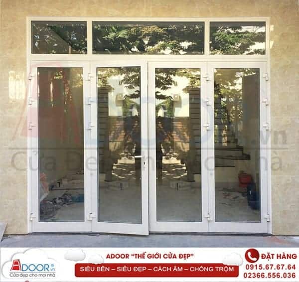 Cửa nhôm 4 cánh mở quay 3 chốt Mẫu cửa nhôm đẹp