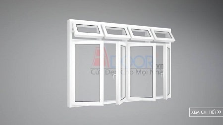 Cửa sổ mở lùa 4 cánh nhôm Mẫu cửa nhôm đẹp