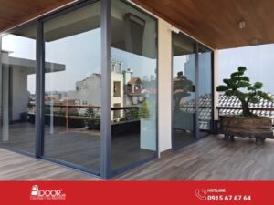Hình ảnh cửa trượt nhôm kính Xingfa Adoor, khung nhôm xám, Hotline 0915 67 67 64