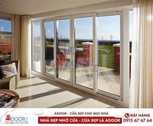 Mẫu cửa nhựa lõi thép Adoor cửa trượt 4 cánh