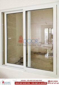 Mẫu cửa sổ nhựa lõi thép 2 cánh mở lùa