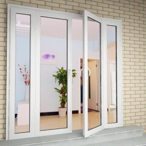 Mẫu cửa đi nhựa lõi thép 2 cánh mở quay