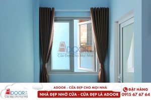 Cửa sổ mở quay nhựa lõi thép 2 cánh