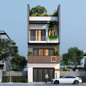 Đối với nhà ống thiết kế có cửa cổng