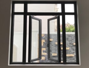 Cửa sổ lùa 2 cánh nhôm Xingfa màu nâu cafe