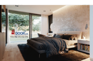 Cửa đi mở trượt nhôm Kogen 2 cánh