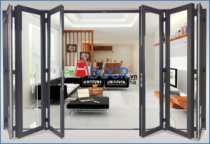 mẫu cửa nhôm xingfa xếp trượt