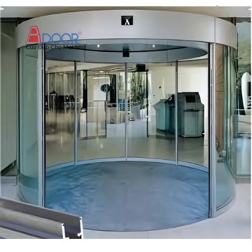 Mẫu Cửa Kính Lùa Cong Tự Động