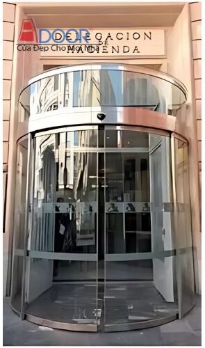 Mẫu Cửa Kính Lùa Cong Tự Động