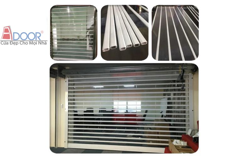 Cửa cuốn trong suốt bằng polycarbonate, hiện đại và thời trang