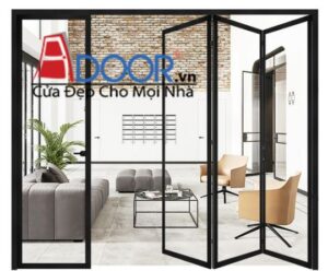 Cửa đi xếp trượt nhôm Slim