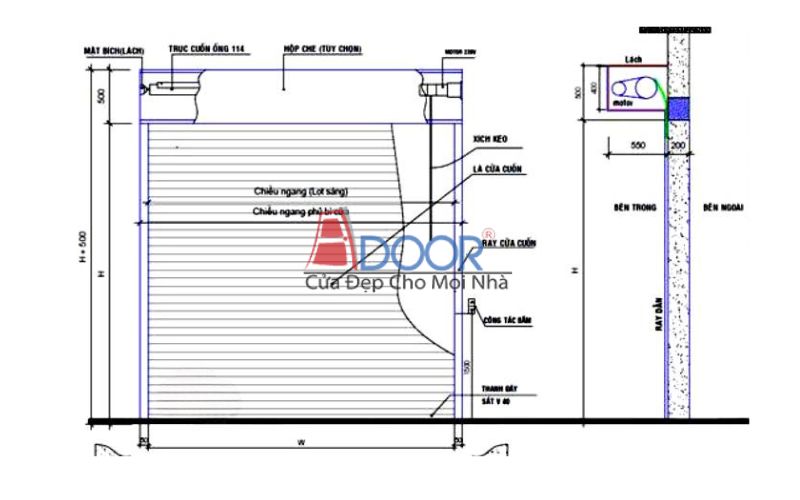 Cận cảnh thiết kế cửa cuốn Úc Adoor bền chắc, an toàn