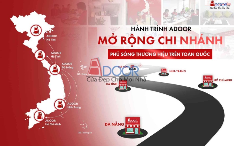 Cửa cuốn Adoor với mạng lưới rộng khắp cả nước