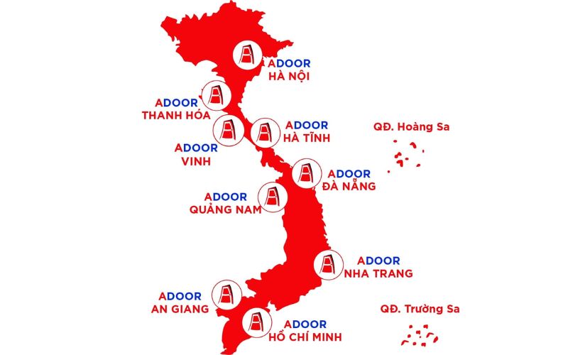 Hệ thống chi nhánh cửa cuốn trải dài khắp cả nước
