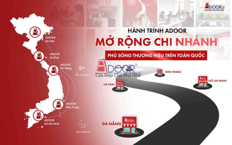 Các chi nhánh cửa cuốn úc nha trang Adoor mở rộng khắp cả nước