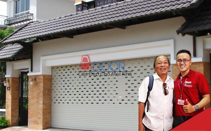 Hình ảnh bàn giao cửa cuốn sau khi lắp đặt hoàn thiện