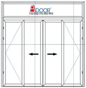 cửa trượt quay bản cad
