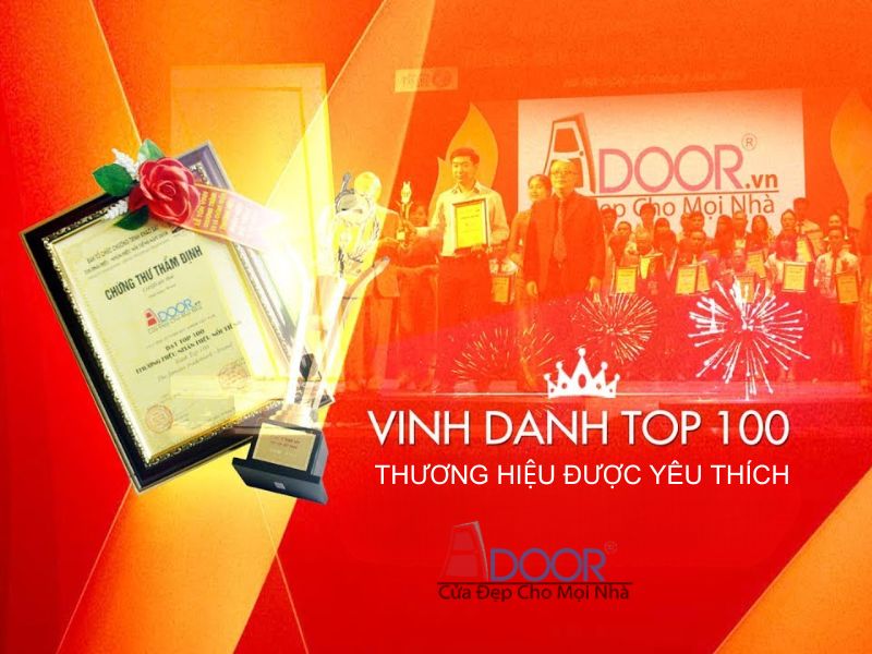 Adoor nhận giải thưởng TOP 100 thương hiệu được yêu thích tại Việt Nam