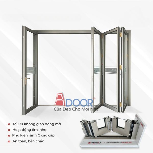 Mô hình kỹ thuật cửa nhôm Maxpro Adoor