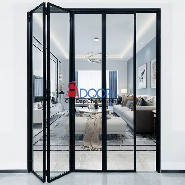 Bộ cửa slim xếp trượt gọn gàng, tiết kiệm diện tích