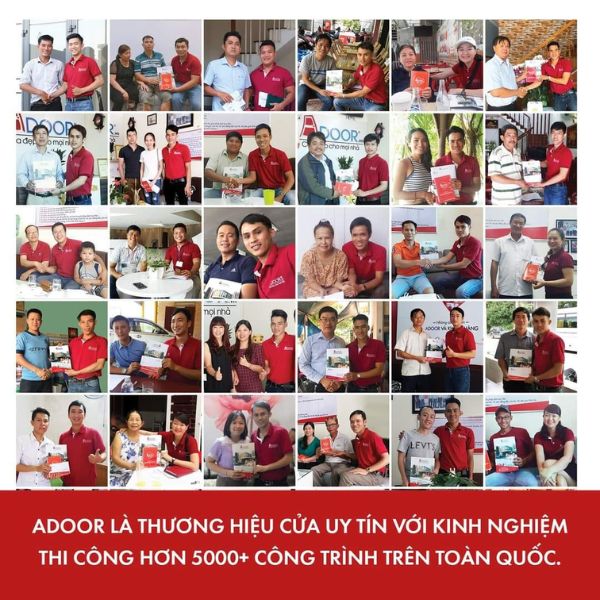 Hàng nghìn công trình thực tế sử dụng cửa Adoor minh chứng cho chất lượng uy tín