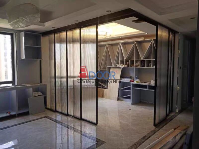 Cửa Adoor nhôm Slim góc 90 độ không trụ, kiến tạo không gian mở hoàn toàn