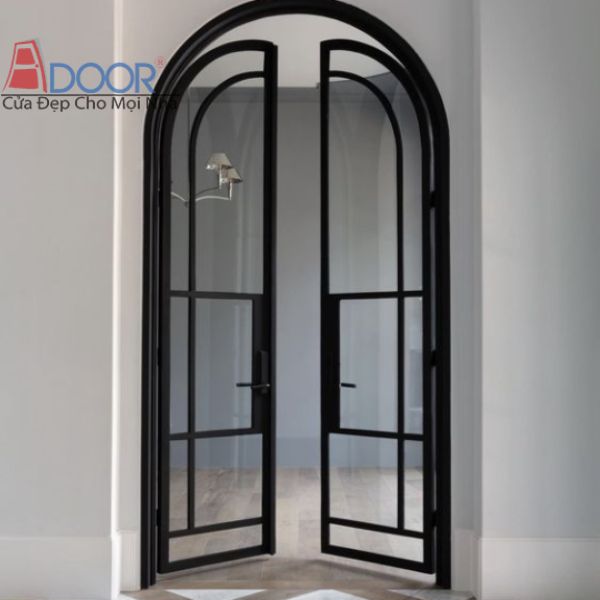 Vẻ đẹp tinh tế của cửa đi nhôm slim uốn vòm Adoor, phù hợp với các công trình có phong cách kiến trúc đặc biệt