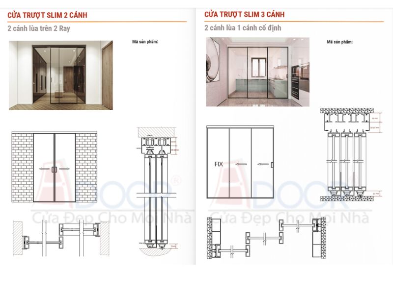 Chi tiết bản vẻ cửa nhôm kính Slim
