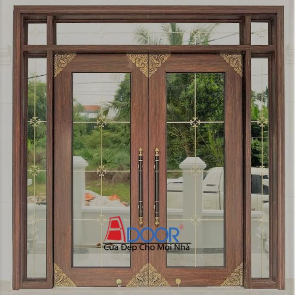Cửa nhôm kính thủy lực với nan trang trí độc đáo tạo điểm nhấn nghệ thuật
