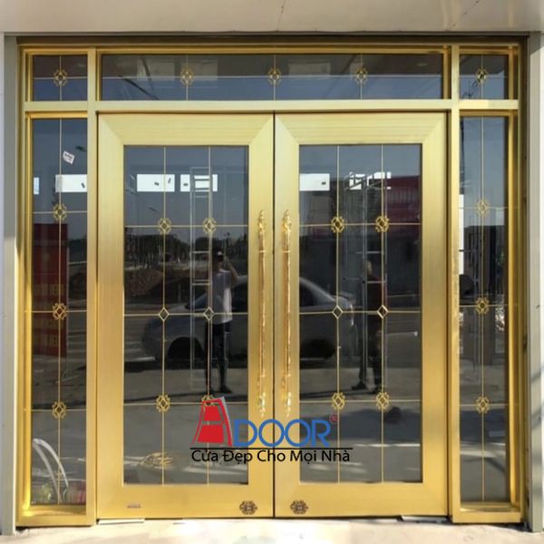 Cửa kính Adoor có nan trang trí cao cấp phù hợp phong cách kiến trúc tân cổ điển