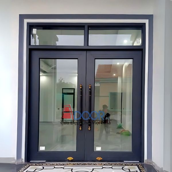Mẫu cửa nhôm kính thủy lực Adoor khuôn bao đơn tạo vẻ thanh thoát và hiện đại