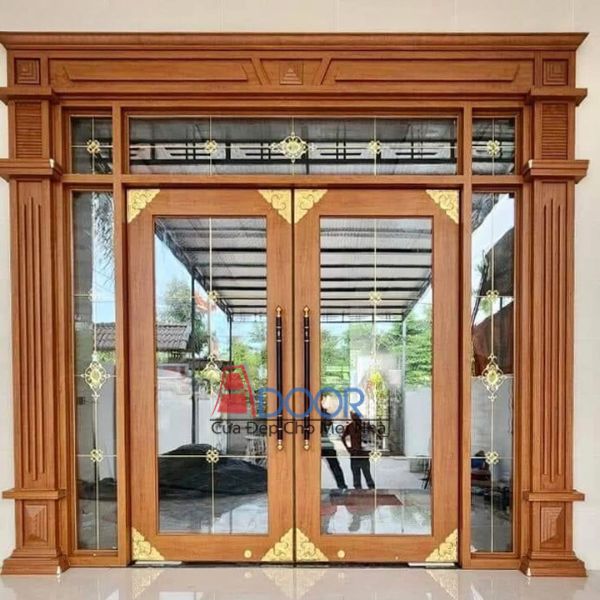 Cửa nhôm kính thủy lực Adoor khuôn phào với thiết kế độc đáo, tạo điểm nhấn thẩm mỹ