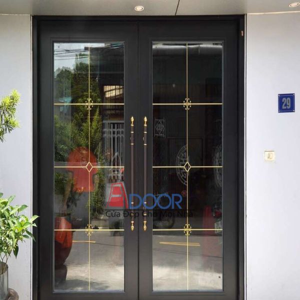 Cửa 2 cánh Adoor thủy lực cao cấp, hiện đại