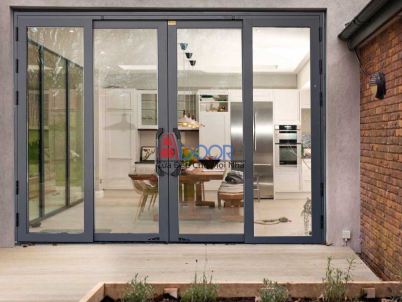 Mẫu cửa nhôm kính trượt quay hệ Eurotech nổi bật với thiết kế hiện đại và tinh tế