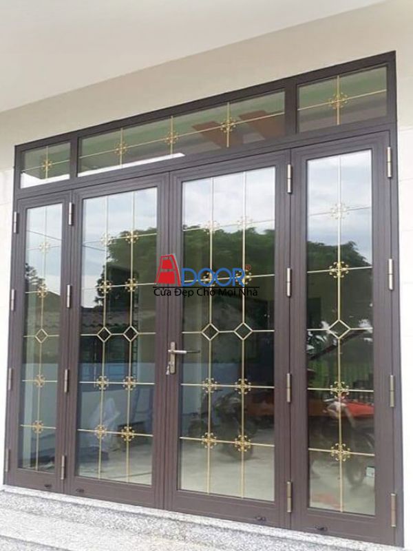 Cửa Xingfa 4 cánh nâu sần, ấm áp và sang trọng