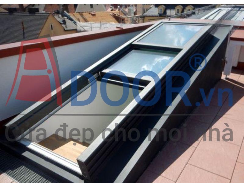 Mẫu Giếng trời trượt ngang 4 cánh Adoor