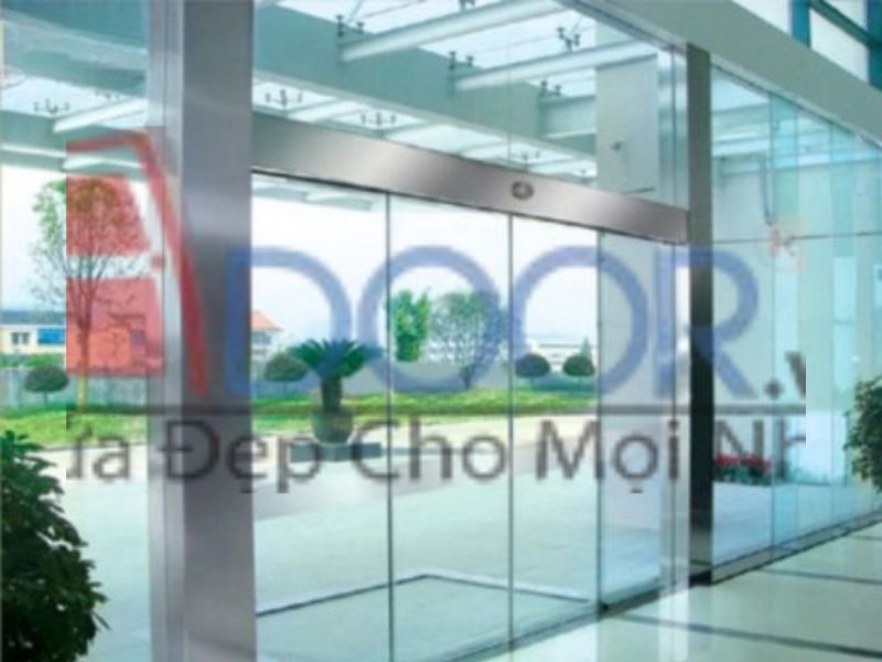 Mẫu Cửa kính tự động Adoor mở trượt 2 cánh