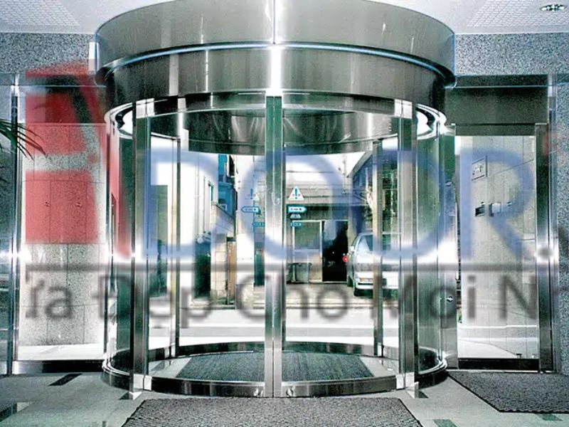 Mẫu Cửa kính tự động mở cong toàn phần 2 cánh tại Rạch Giá