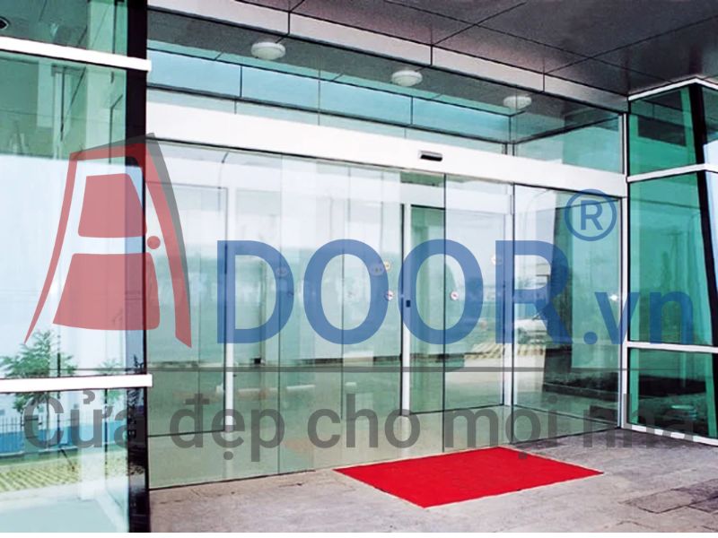 Mẫu Cửa kính tự động mở trượt 2 cánh