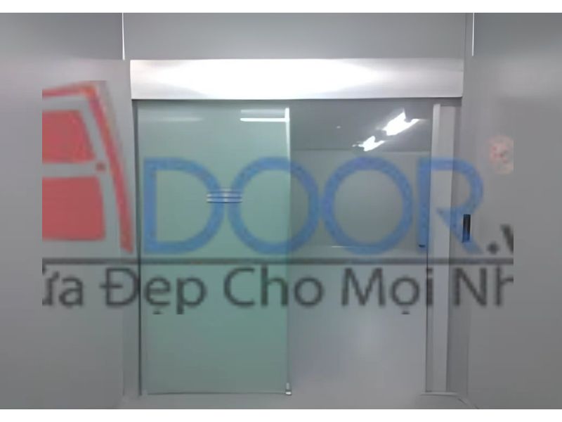 Mẫu Cửa kính tự động trượt 1 cánh tại quy nhơn