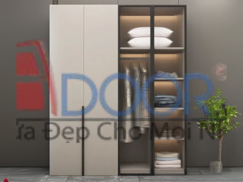Giá tủ quần áo cánh kính Adoor gỗ MDF thiết kế sang trọng
