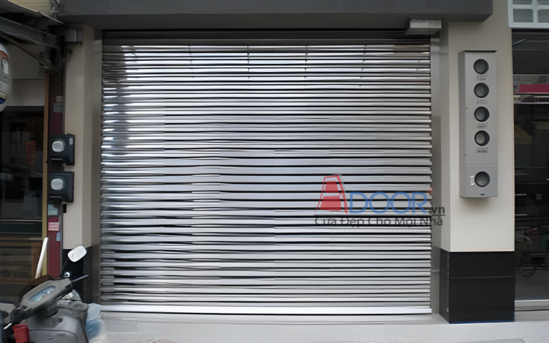 Mẫu cửa cuốn Đài Loan tự động bằng Inox 304