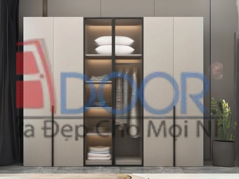 Mẫu tủ quần áo cánh kính Adoor gỗ MDF thiết kế sang trọng